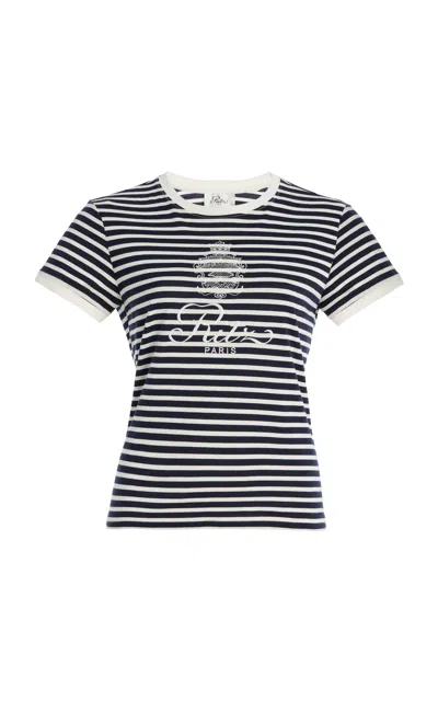 Frame X Ritz Striped Cotton Baby T-shirt In Navy