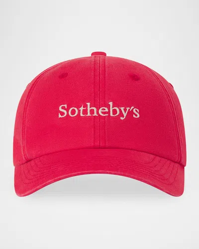 Frame X Sotheby & Apos;s Baseball Cap In Red Washed