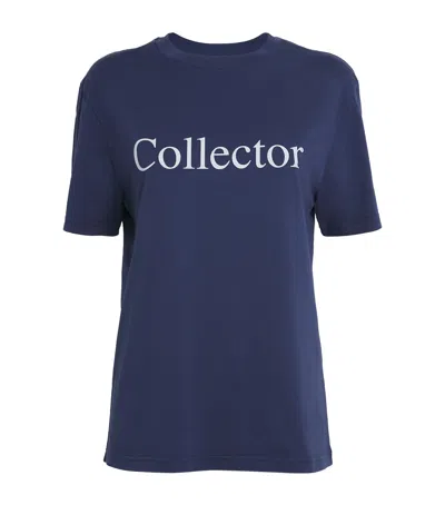 Frame X Sotheby' Cotton Classic T-shirt In Blue