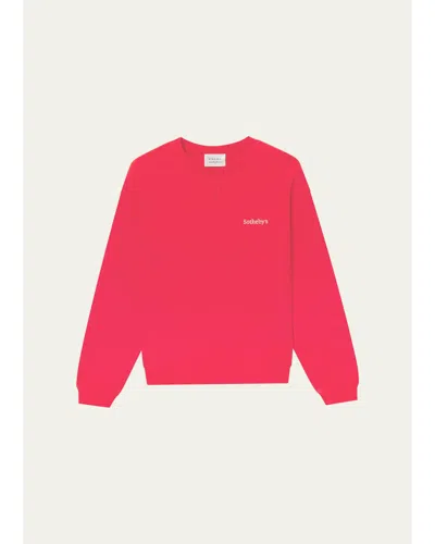 Frame X Sotheby's Cotton Crewneck Sweatshirt In Red Washed