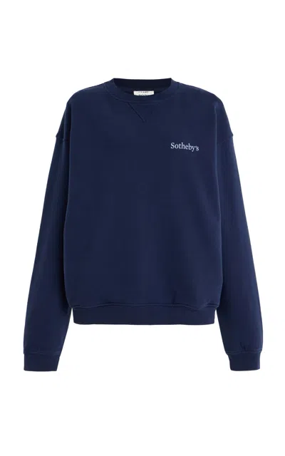 Frame X Sotheby's Cotton Sweatshirt In Blue