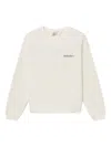 Frame Crew Neck Long Sleeve Sweatshirt In White
