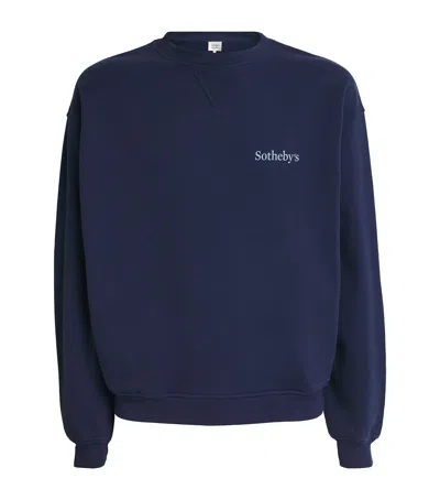Frame X Sotheby' Logo Print Sweatshirt In Blue