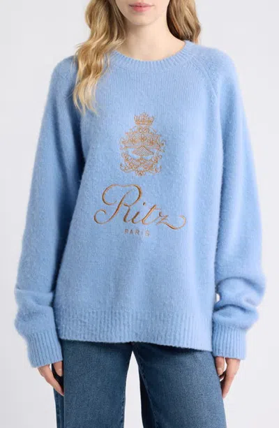 Frame X The Ritz Paris Gender Inclusive Cashmere Sweater In Blue
