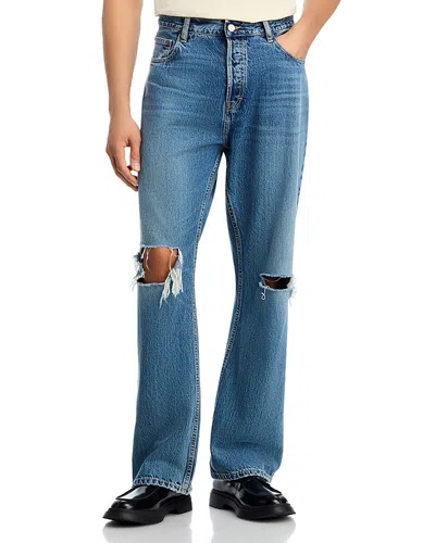 Frame X The Society Archive Relaxed Fit Jeans In Abyss Destructed In Blue