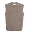Frame Yak And Wool Sweater Vest In Brown