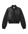Frame Zip-front Leather Jacket In Black