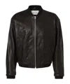 Frame Genuine Shearling Lined Bomber Jacket In Black