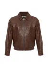 Frame Leather Bomber Jacket In Brown