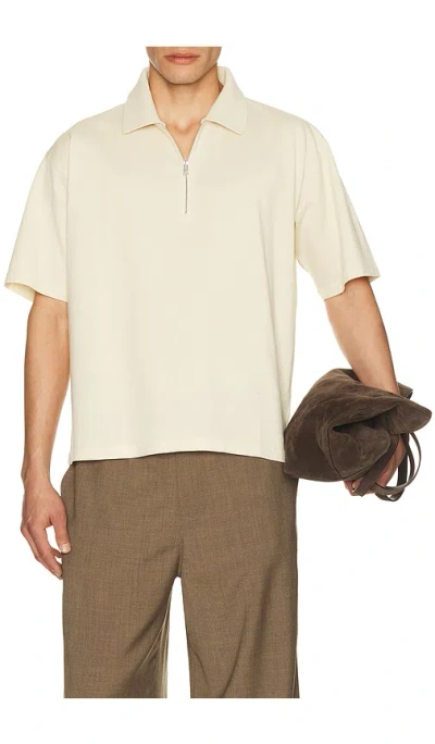 Frame Zip Polo Shirt In Neutral