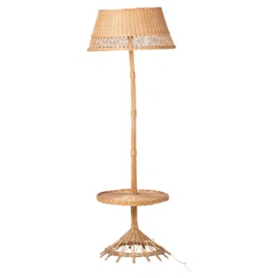 Pre-owned Franca Helg, Antonio Piva And Franco Albini Mid-century Rattan Floor Lamp, French Riviera, Boho, France, 1960 In Sand