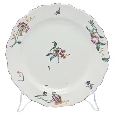 Pre-owned France" Antique 18th Century Polychrome French Faience Plate, Marseille Circa 1770 In Gray