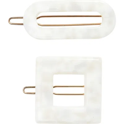 France Luxe Assorted 2-pack Cutout Barrettes In White