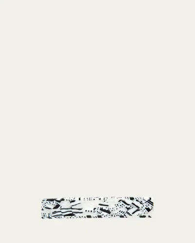France Luxe Black & White Classic Rectangle Barrette In Hesperi