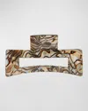 France Luxe Large Cutout Rectangle Jaw Hair Clip In Onyx
