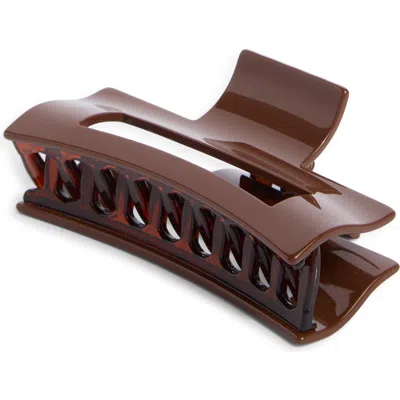 France Luxe 'large' Jaw Clip In Brown