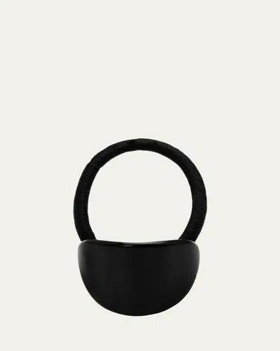 France Luxe Oval Ponytail Holder In Black