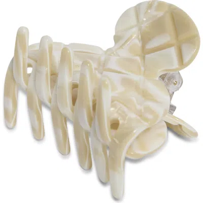 France Luxe Quilted Small Claw Clip In Neutral