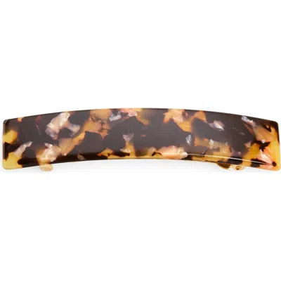France Luxe Rectangular Barrette In Brown