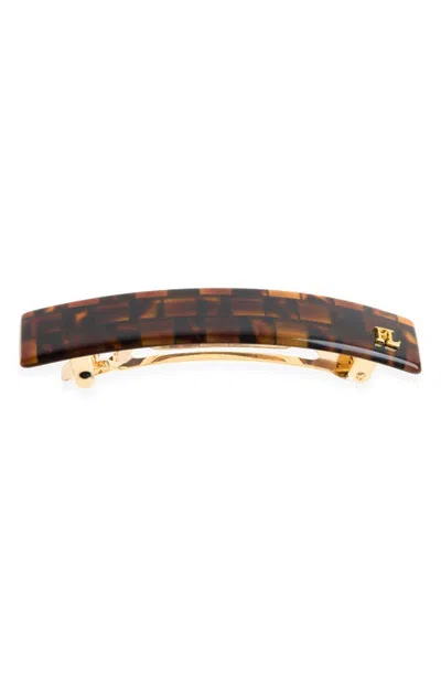 France Luxe Rectangular Barrette In Brown