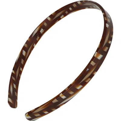 France Luxe Skinny Headband In Saddle