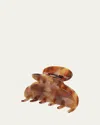 France Luxe Leopard Print Small Couture Jaw Clip In Caramel Horn