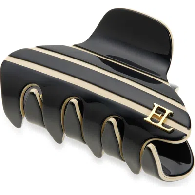 France Luxe Stripe Jaw Clip In Black