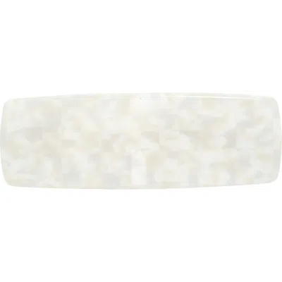 France Luxe Vivienne Marbled Rectangle Barrette In White
