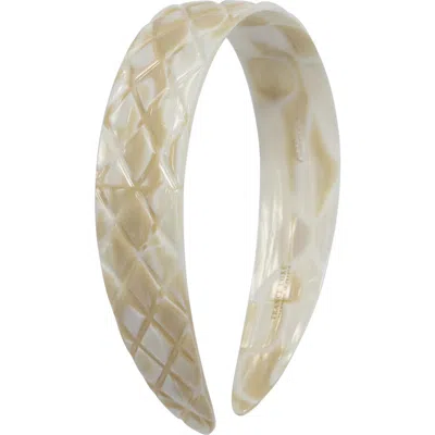 France Luxe Wide Quilted Headband In Alba