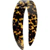 France Luxe Wide Quilted Headband In Brown