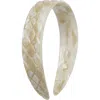 France Luxe Wide Quilted Headband In Neutral