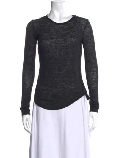 Pre-owned Frances De Lourdes Cashmere Crew Neck Sweater In Grey