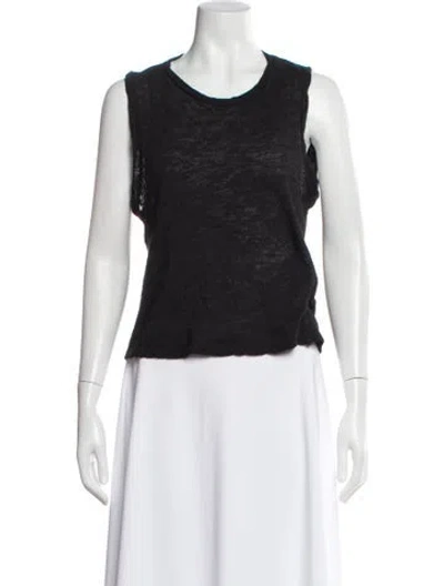 Pre-owned Frances De Lourdes Cashmere Crew Neck Top In Black