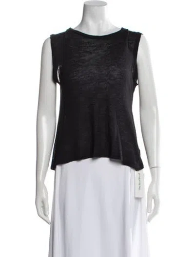 Pre-owned Frances De Lourdes Cashmere Crew Neck Top In Black