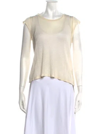Pre-owned Frances De Lourdes Cashmere Crew Neck Top In White
