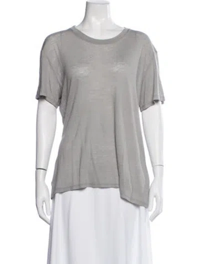 Pre-owned Frances De Lourdes Cashmere Crew Neck T-shirt In Blue