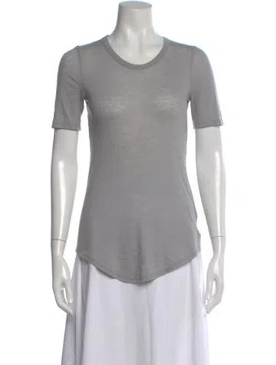 Pre-owned Frances De Lourdes Cashmere Crew Neck T-shirt In Gray