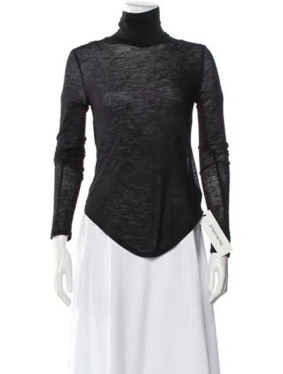 Pre-owned Frances De Lourdes Cashmere Turtleneck Top In Gray