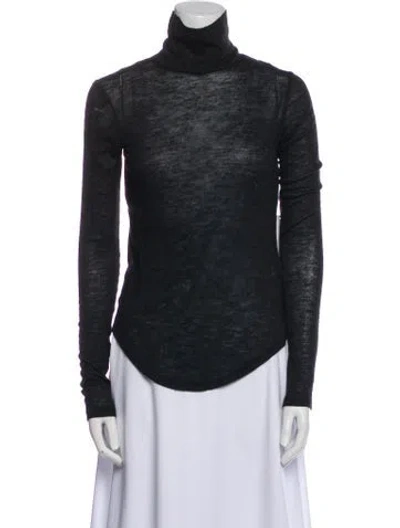 Pre-owned Frances De Lourdes Cashmere Turtleneck Top W/ Tags In Blue