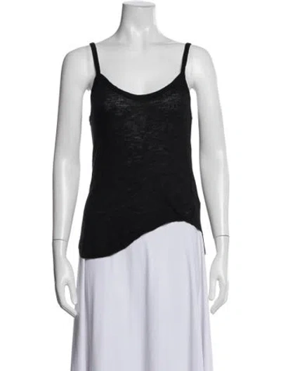 Pre-owned Frances De Lourdes Cashmere V-neck Top In Black