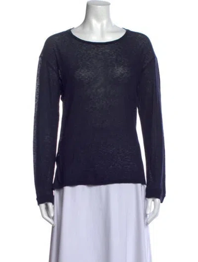 Pre-owned Frances De Lourdes Crew Neck Long Sleeve Top In Black