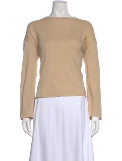 Pre-owned Frances De Lourdes Crew Neck Long Sleeve Top In Neutral