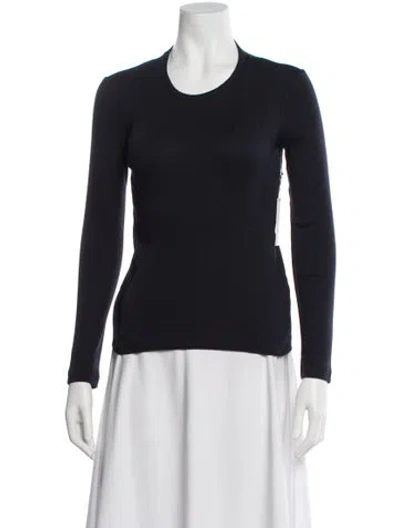 Pre-owned Frances De Lourdes Crew Neck Long Sleeve Top W/ Tags In Blue