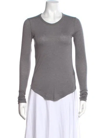 Pre-owned Frances De Lourdes Crew Neck Long Sleeve T-shirt In Gray