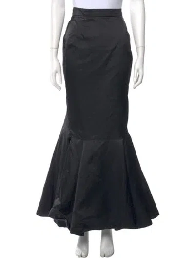 Pre-owned Frances De Lourdes Ruffle Embellishment Long Skirt In Black