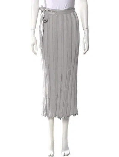 Pre-owned Frances Hart Midi Length Skirt In Gray
