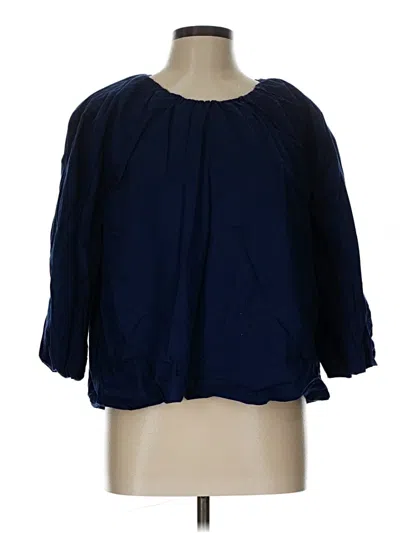 Pre-owned Frances Valentine 3/4 Sleeve Blouse In Blue