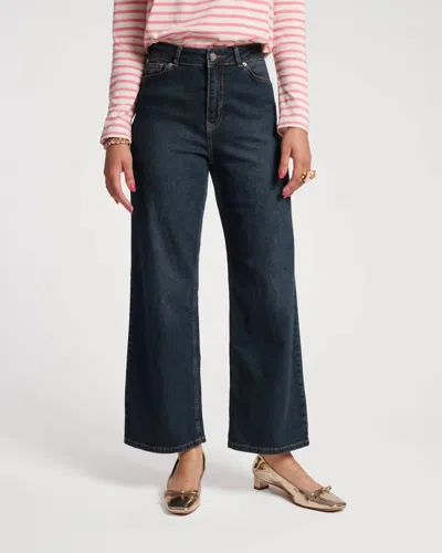 Frances Valentine Ace High Rise Stretch Jeans In Navy Denim In Blue