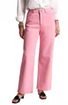 Frances Valentine Ace Jean Solid Stretch Jeans In Denim Pink In Pink