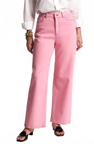 FRANCES VALENTINE ACE JEAN SOLID STRETCH JEANS IN DENIM PINK